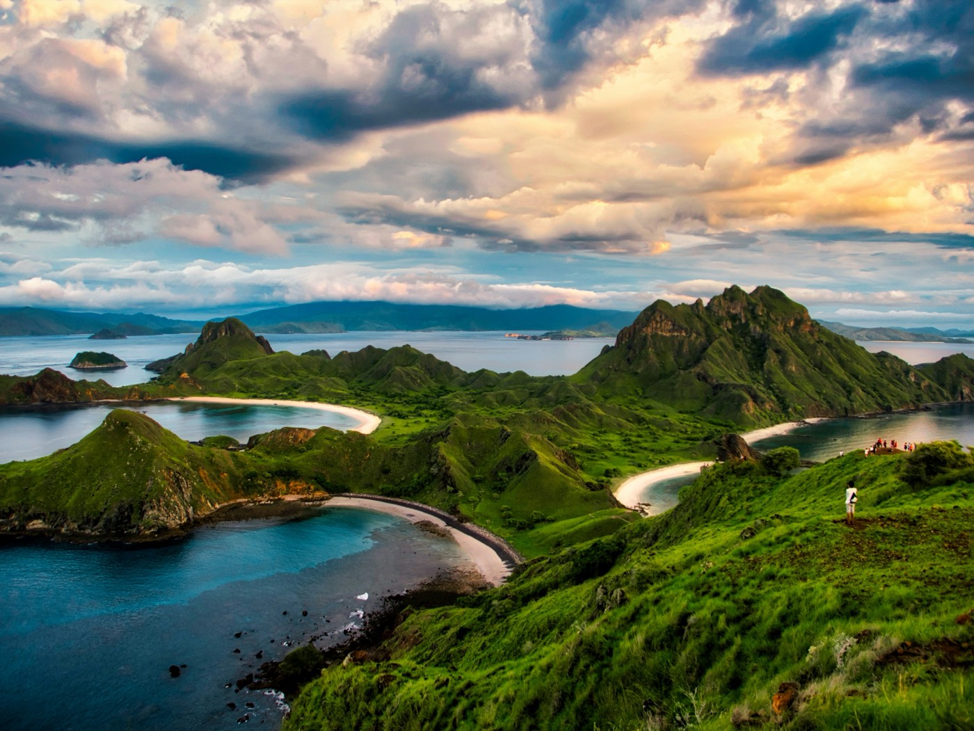 Island mountains and water